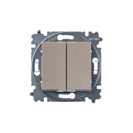 Выключатель 2-кл. СП Levit IP20 кофе макиато/бел. ABB 2CHH590545A6018