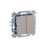 Выключатель 2-кл. СП Levit IP20 кофе макиато/бел. ABB 2CHH590545A6018