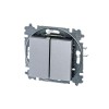 Выключатель 2-кл. СП Levit IP20 серебр./дым. черн. ABB 2CHH590545A6070