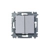 Выключатель 2-кл. СП Levit IP20 серебр./дым. черн. ABB 2CHH590545A6070