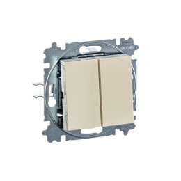Выключатель 2-кл. СП Levit IP20 сл. кость/бел. ABB 2CHH590545A6017