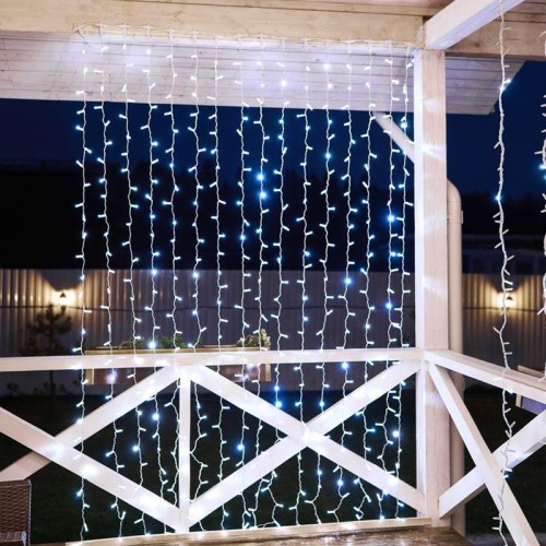 Гирлянда светодиодная "Светодиодный Дождь" 2х3м 600LED бел. 70Вт 230В IP65 постоян. свечение провод