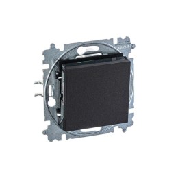 Выключатель кнопочный 1-кл. СП Levit IP20 антрацит/дым. черн. ABB 2CHH599145A6063