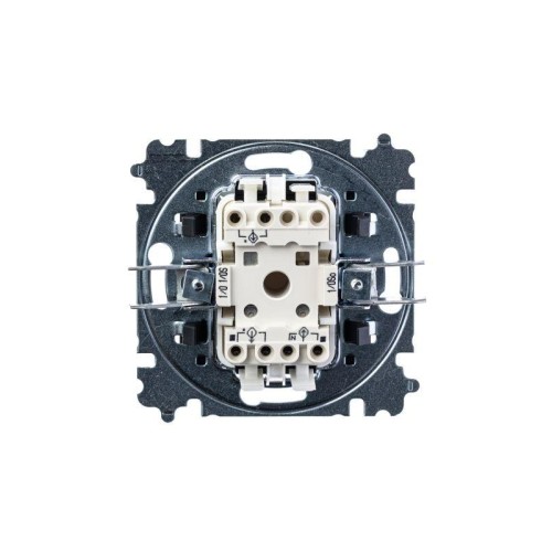 Выключатель кнопочный 1-кл. СП Levit IP20 серебр./дым. черн. ABB 2CHH599145A6070