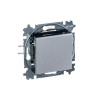 Выключатель кнопочный 1-кл. СП Levit IP20 серебр./дым. черн. ABB 2CHH599145A6070