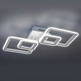 Люстра потолочная светодиодная диммируемая SERENITA с ДУ 3 режима 650х320х85 84Вт 26кв.м бел./хром R