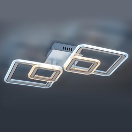 Люстра потолочная светодиодная диммируемая SERENITA с ДУ 3 режима 650х320х85 84Вт 26кв.м бел./хром R