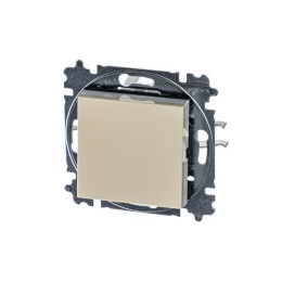 Выключатель кнопочный 1-кл. СП Levit IP20 сл. кость/бел. ABB 2CHH599145A6017