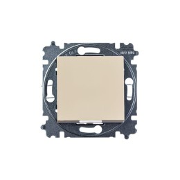 Выключатель кнопочный 1-кл. СП Levit IP20 сл. кость/бел. ABB 2CHH599145A6017