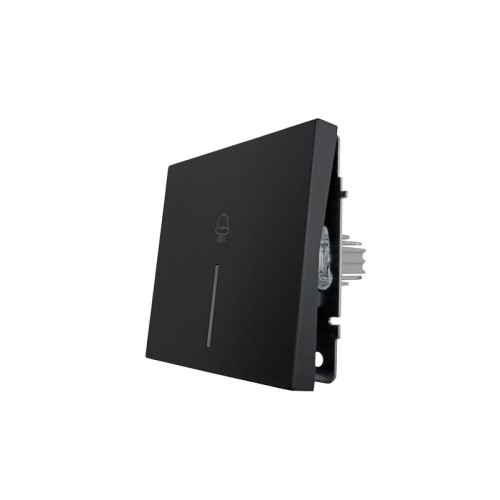 Кнопка звонка с индик. СП ZIMA IP20 безвинт. зажим черн. бархат LEZARD 704-4288-108QC