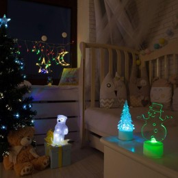 Фигура светодиодная "Елочка маленькая" 1LED RGB 0.1Вт IP20 на подставке элементы питания 3хAG13(LR44