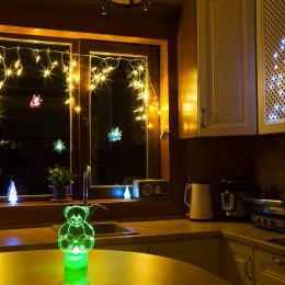 Фигура светодиодная "Мишка 2D" 1LED RGB 0.1Вт IP20 на подставке элементы питания 3хAG13(LR44) (в ком