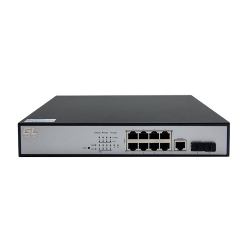 Коммутатор управляемый L2 PoE 8 Base-T 10/100/1000Mb/s портов 2 Base-X SFP 1000Mb/s 1U 19дюйм 220В с