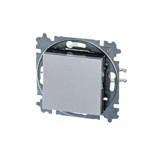 Выключатель 1-кл. СП Levit IP20 серебр./дым. черн. ABB 2CHH590145A6070