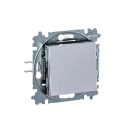 Выключатель 1-кл. СП Levit IP20 серебр./дым. черн. ABB 2CHH590145A6070