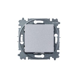 Выключатель 1-кл. СП Levit IP20 серебр./дым. черн. ABB 2CHH590145A6070