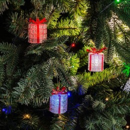 Фигура светодиодная "Новогодний подарок" 1LED RGB 0.1Вт IP20 на подставке элементы питания 3хAG13(LR