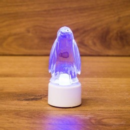 Фигура светодиодная "Пингвин Кристалл" 1LED RGB 0.1Вт IP20 на подставке элементы питания 3хAG13(LR44