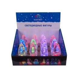 Фигура светодиодная "Пингвин Кристалл" 1LED RGB 0.1Вт IP20 на подставке элементы питания 3хAG13(LR44