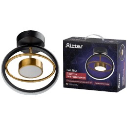 Люстра потолочная светодиодная FALENA шар 240х210х270 14Вт 2700К/4000К/6400К 6кв.м черн./зол. Ritter