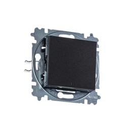 Выключатель 1-кл. СП Levit IP20 с подсветкой антрацит/дым. черн. ABB 2CHH590146A6063
