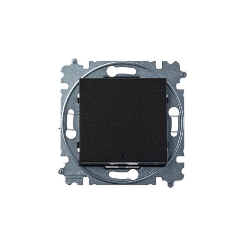 Выключатель 1-кл. СП Levit IP20 с подсветкой антрацит/дым. черн. ABB 2CHH590146A6063