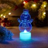 Фигура светодиодная "Снеговик с шарфом 2D" 1LED RGB 0.1Вт IP20 на подставке элементы питания 3хAG13(