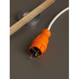 Вилка прямая ОМЕГА ВБп3-1-0м IP44 каучук оранж. IEK PKR01-016-2-K09