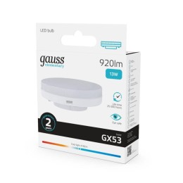 Лампа светодиодная Elementary 13Вт таблетка 4100К нейтр. бел. GX53 920лм GAUSS 83823