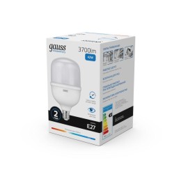 Лампа светодиодная Elementary 42Вт T120 цилиндр 6500К холод. бел. E27 3700лм GAUSS 63234