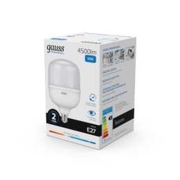 Лампа светодиодная Elementary 50Вт T140 цилиндр 6500К холод. бел. E27 4500лм GAUSS 63235