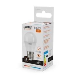 Лампа светодиодная Elementary 12Вт P45 шар 3000К тепл. бел. E27 880лм GAUSS 53212