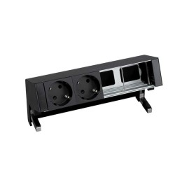 Блок розеточный настольный 2х2P+E 2 пустых мод. черн. Simon 400 42402000-138