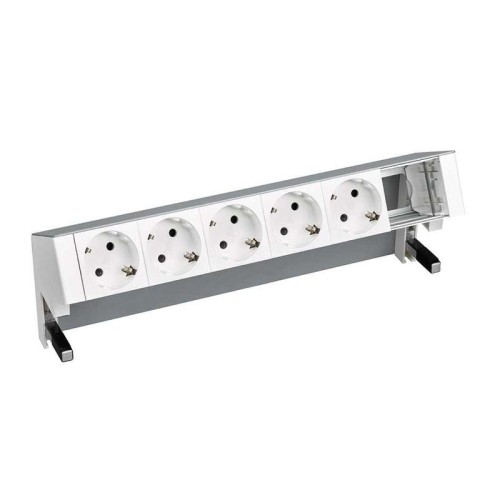 Блок розеточный настольный 5х2P+E 1 пустой мод. алюм. Simon 400 42605000-133