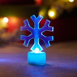 Фигура светодиодная "Снежинка" 1LED RGB 1Вт IP20 на подставке элементы питания 3хAG13(LR44) (в компл