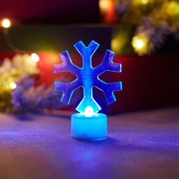 Фигура светодиодная "Снежинка" 1LED RGB 1Вт IP20 на подставке элементы питания 3хAG13(LR44) (в компл