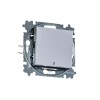 Выключатель 1-кл. СП Levit IP20 с подсветкой серебр./дым. черн. ABB 2CHH590146A6070