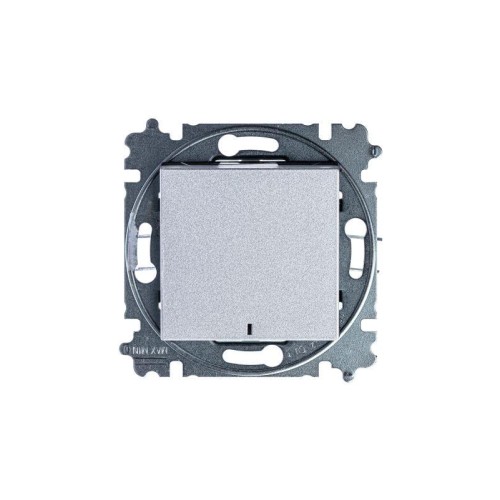Выключатель 1-кл. СП Levit IP20 с подсветкой серебр./дым. черн. ABB 2CHH590146A6070