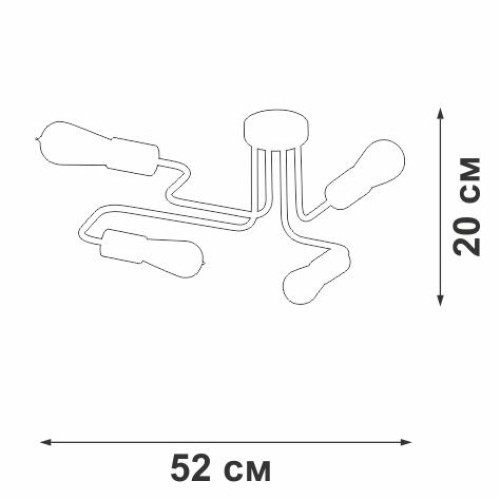 Люстра 4xE27 макс. 40Вт Vitaluce V4196-1/4PL