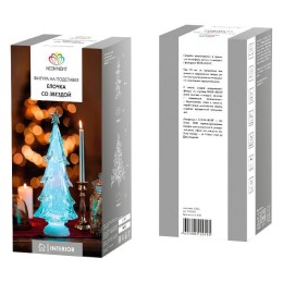 Фигура светодиодная "Елочка со звездой" 37см 1LED 0.1Вт IP20 на подставке элементы питания 4хAAA (не