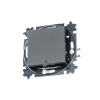 Выключатель 1-кл. СП Levit IP20 с подсветкой сталь/дым. черн. ABB 2CHH590146A6069