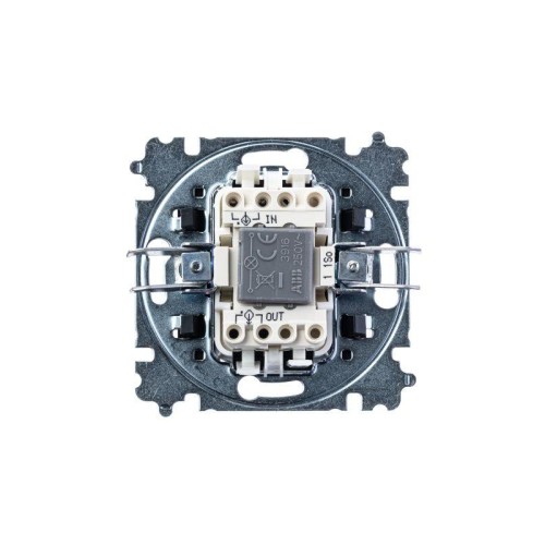Выключатель 1-кл. СП Levit IP20 с подсветкой сталь/дым. черн. ABB 2CHH590146A6069