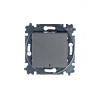 Выключатель 1-кл. СП Levit IP20 с подсветкой сталь/дым. черн. ABB 2CHH590146A6069
