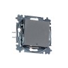 Выключатель 1-кл. СП Levit IP20 с подсветкой сталь/дым. черн. ABB 2CHH590146A6069