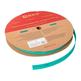 Трубка термоусадочная ТУТ нг 20/10 зел. (уп.100м) EKF tut-20-j