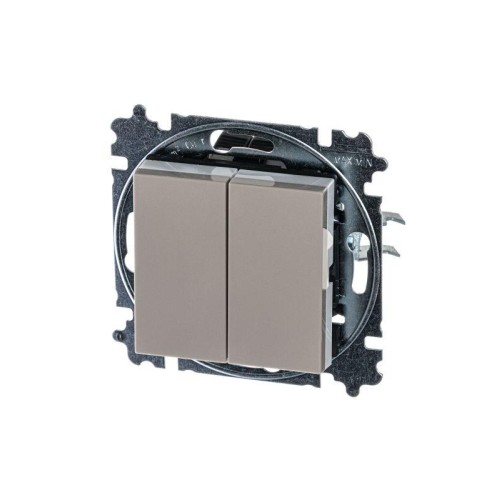 Переключатель 2-кл. СП Levit IP20 кофе макиато/бел. ABB 2CHH595245A6018