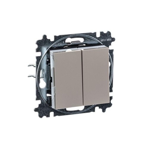Переключатель 2-кл. СП Levit IP20 кофе макиато/бел. ABB 2CHH595245A6018