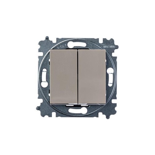 Переключатель 2-кл. СП Levit IP20 кофе макиато/бел. ABB 2CHH595245A6018