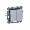 Переключатель 2-кл. СП Levit IP20 серебр./дым. черн. ABB 2CHH595245A6070