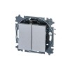 Переключатель 2-кл. СП Levit IP20 серебр./дым. черн. ABB 2CHH595245A6070